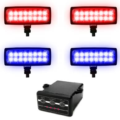 5 Conjunto Estrobo em 2 cores 12v24v 2 farol azul 2 farol vermelho 6 efeitos de luz 